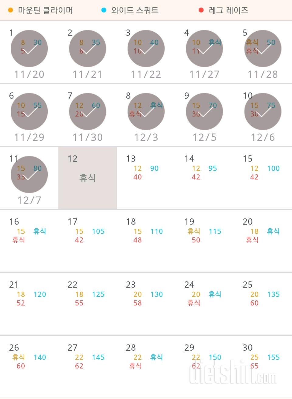 30일 체지방 줄이기 11일차 성공!