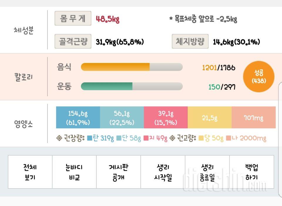 다이어리에 탄수화물 섭취량..