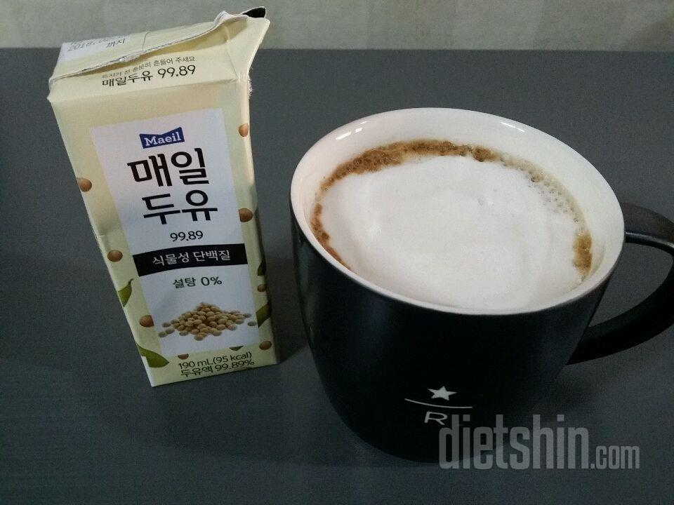 ☕칼로리걱정없는 두유 카페라떼