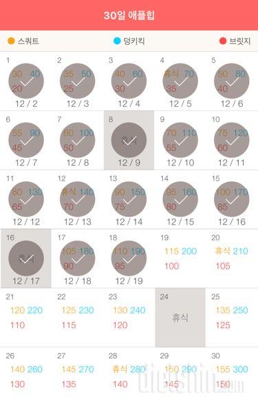 30일 애플힙 18일차 성공!