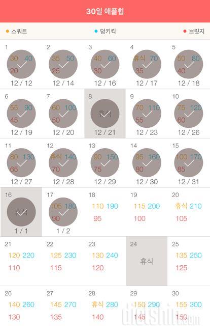 30일 애플힙 17일차 성공!