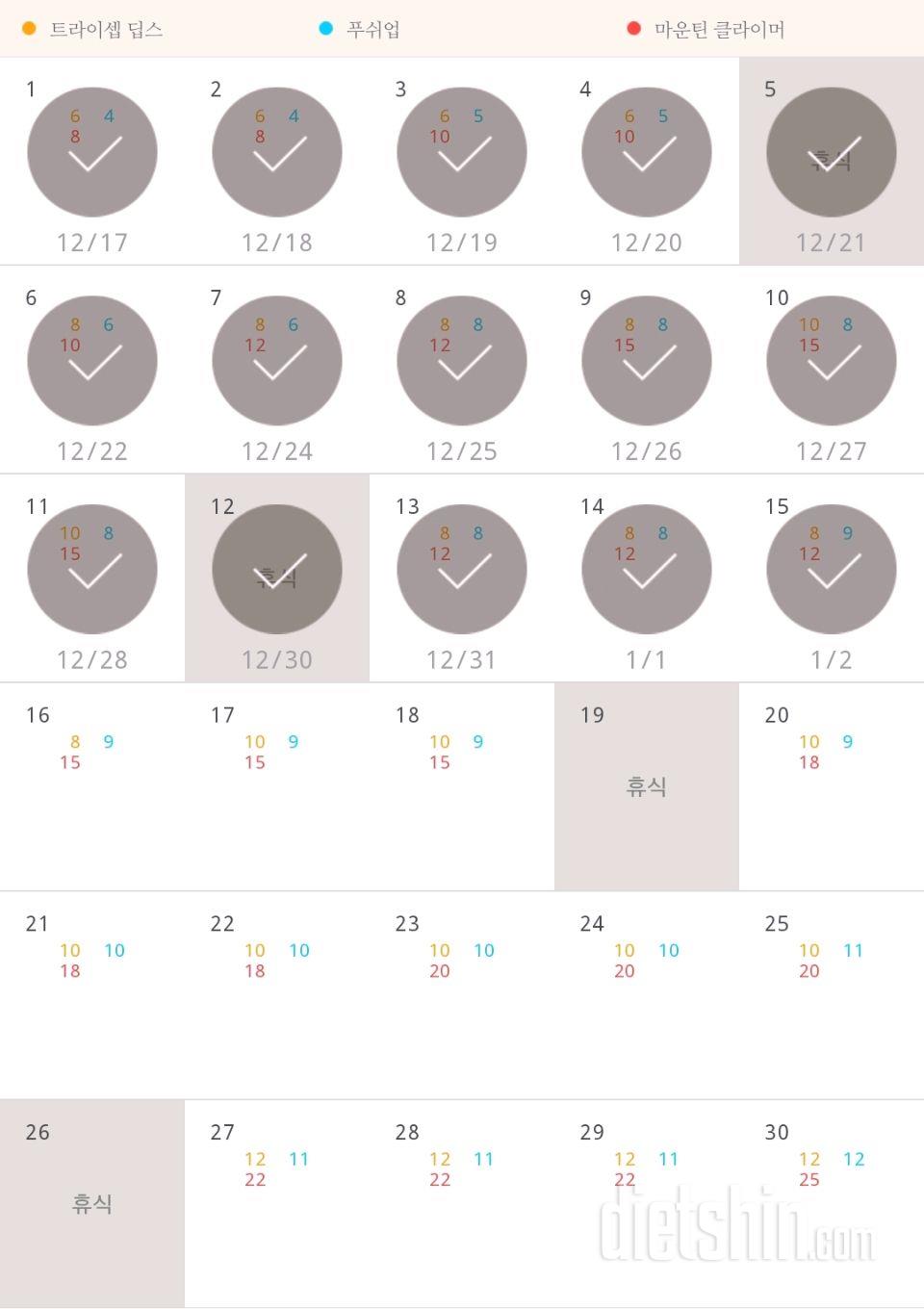 30일 슬림한 팔 15일차 성공!