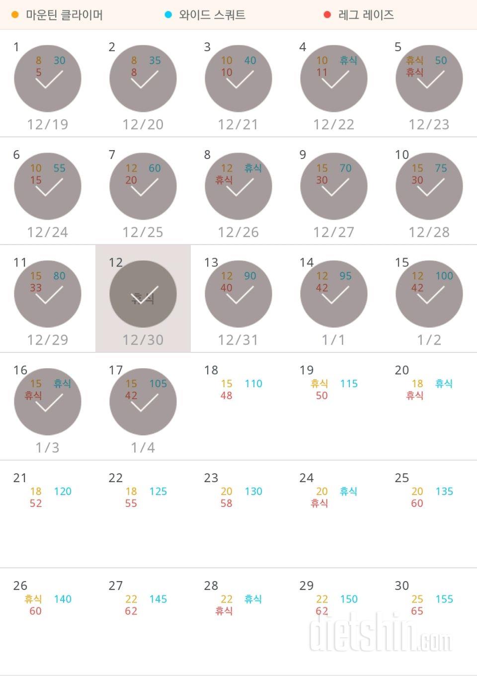 30일 체지방 줄이기 17일차 성공!