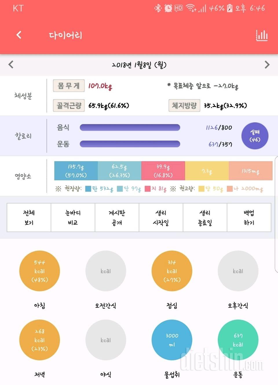 30일 하루 2L 물마시기 6일차 성공!