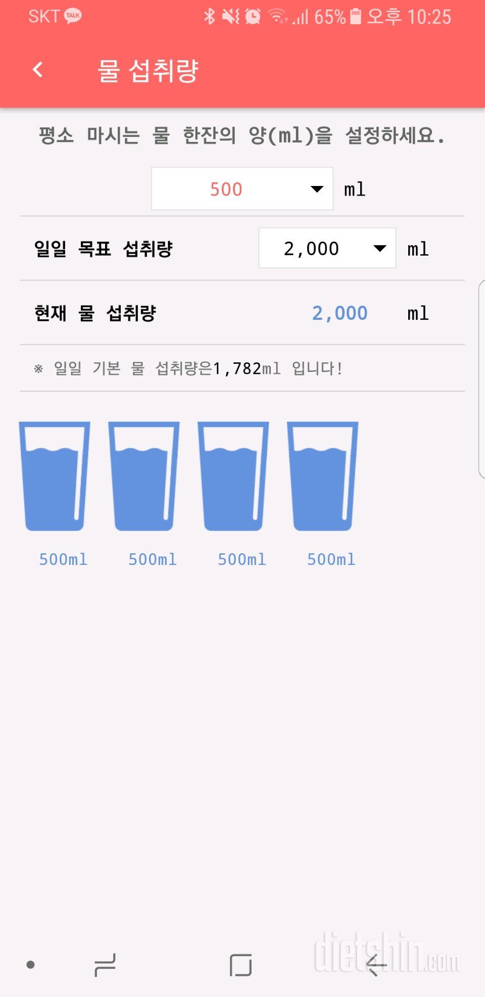 30일 하루 2L 물마시기 2일차 성공!