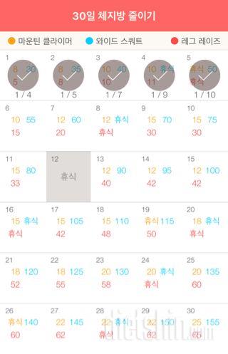 30일 체지방 줄이기 5일차 성공!