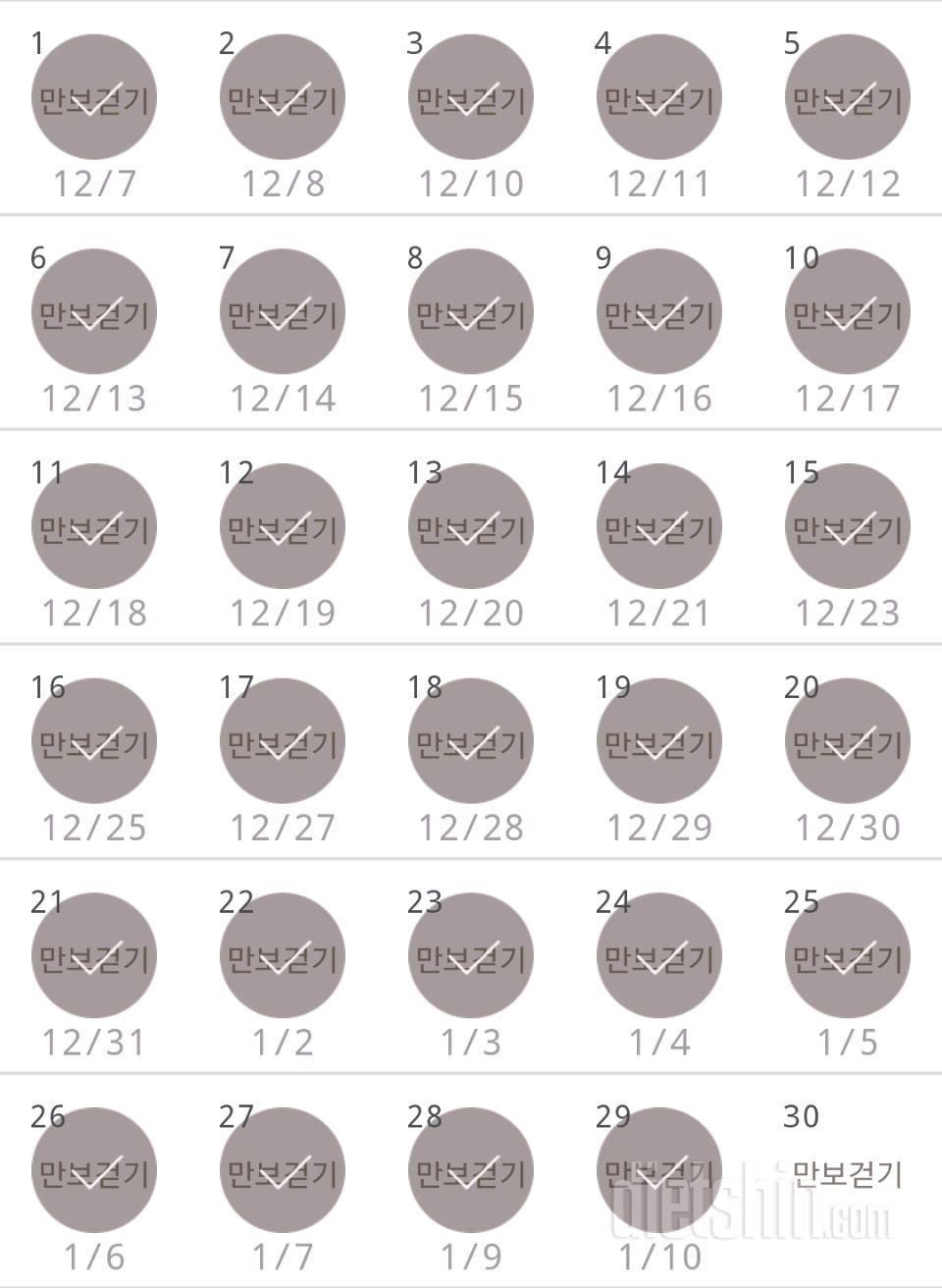 30일 만보 걷기 29일차 성공!