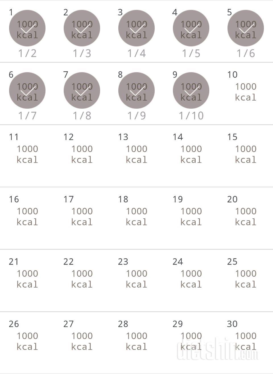 30일 1,000kcal 식단 219일차 성공!