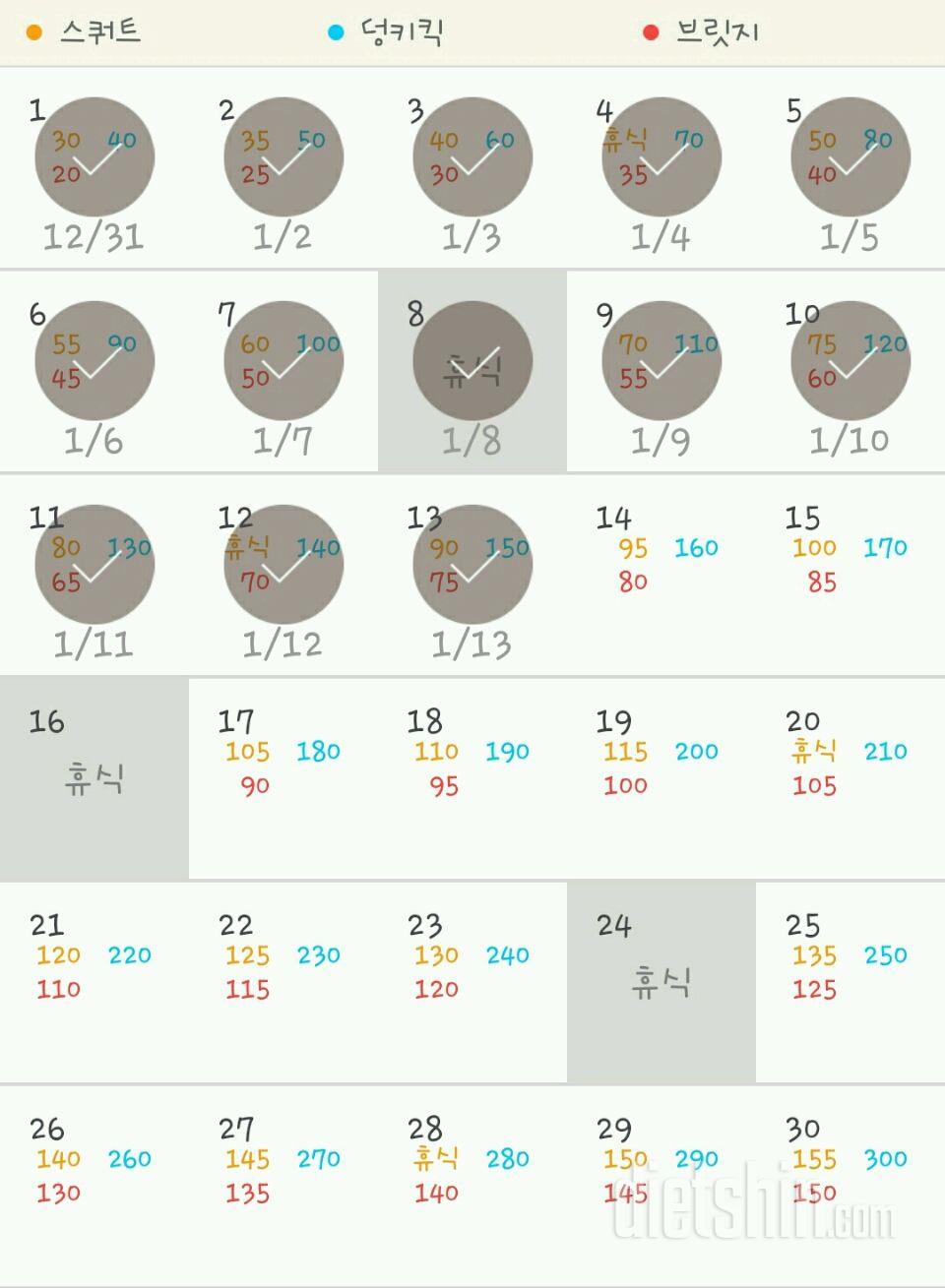 30일 애플힙 13일차 성공!