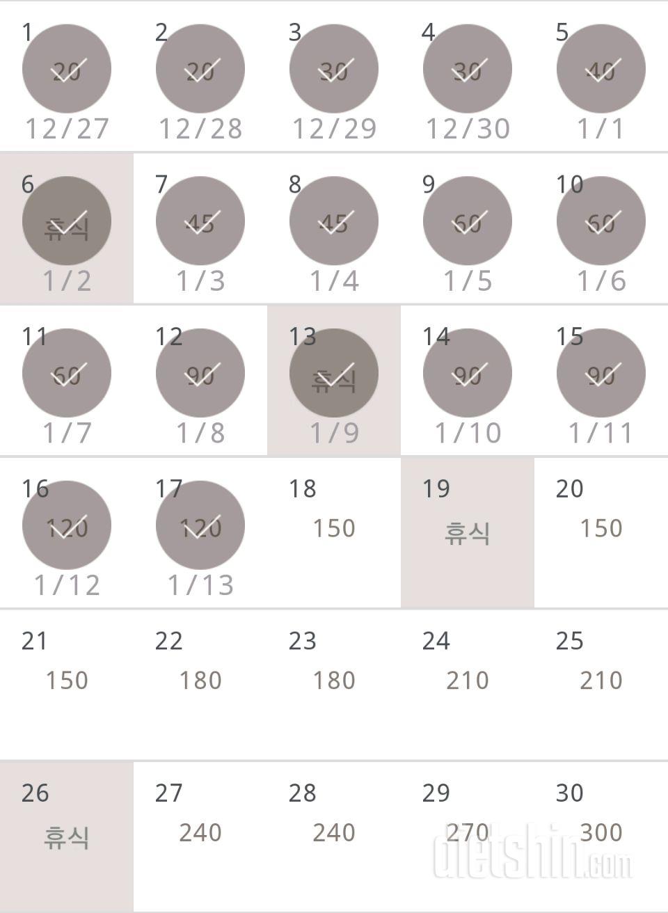 30일 플랭크 17일차 성공!