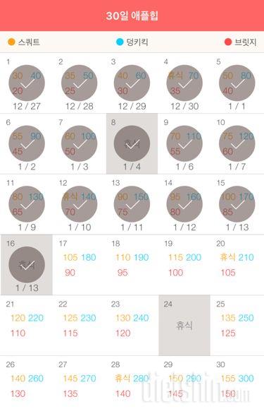 30일 애플힙 16일차 성공!