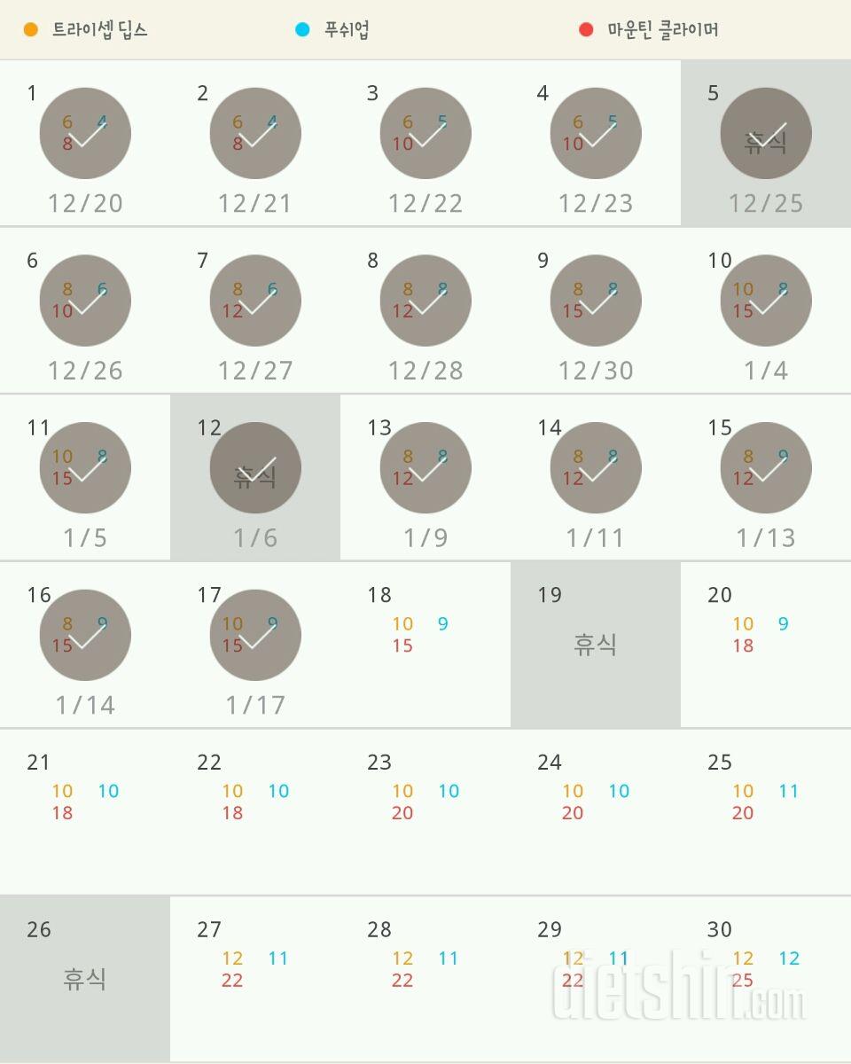 30일 슬림한 팔 17일차 성공!