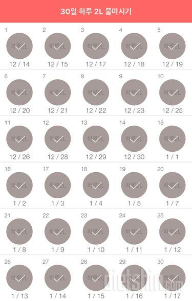 30일 하루 2L 물마시기 150일차 성공!