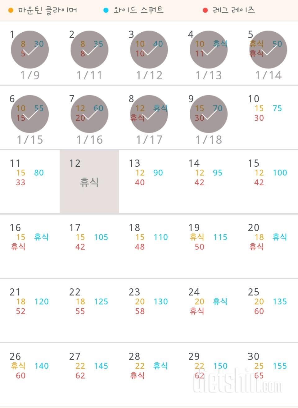 30일 체지방 줄이기 9일차 성공!