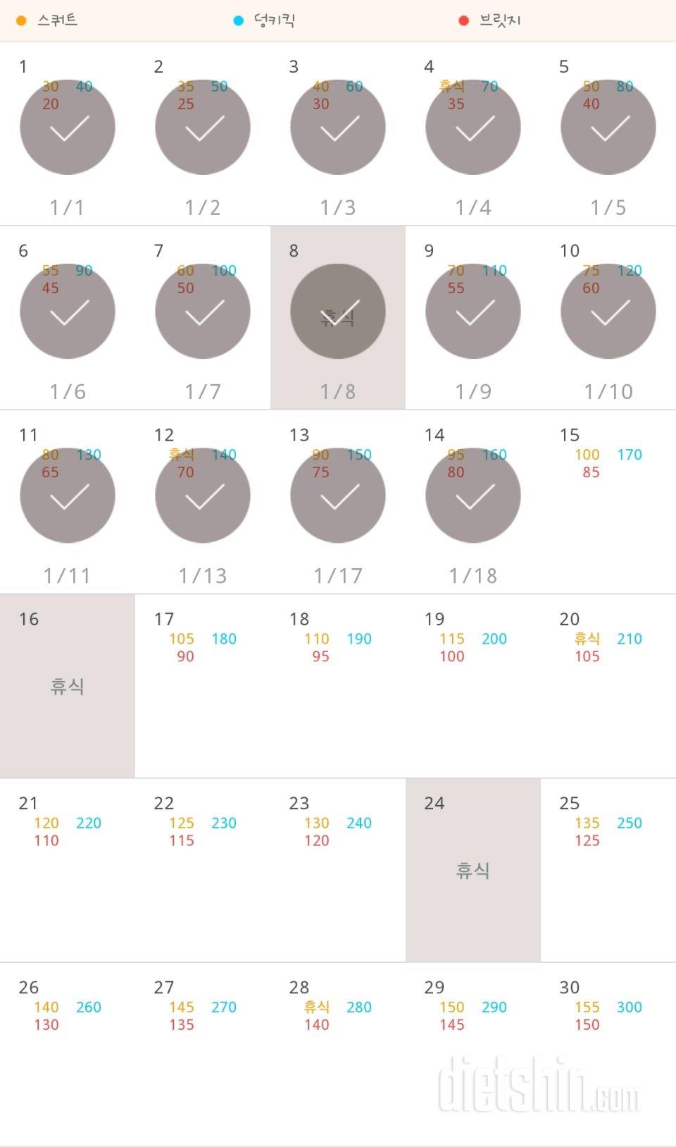 30일 애플힙 14일차 성공!