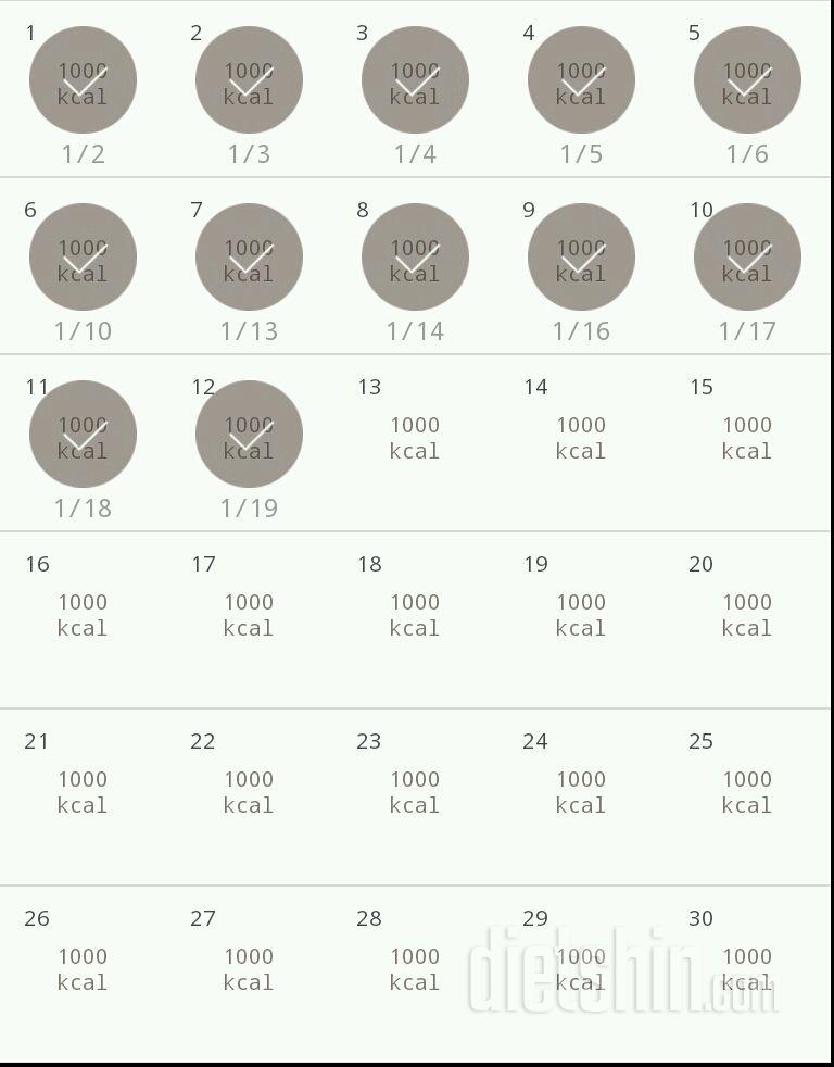 30일 1,000kcal 식단 12일차 성공!