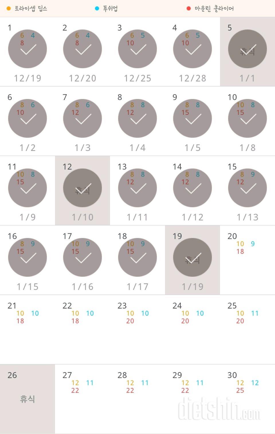 30일 슬림한 팔 19일차 성공!