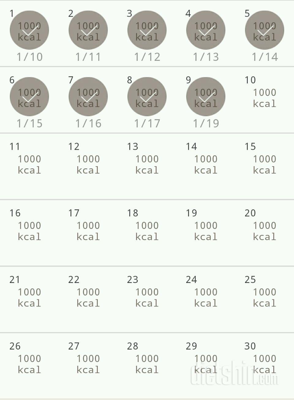 30일 1,000kcal 식단 9일차 성공!