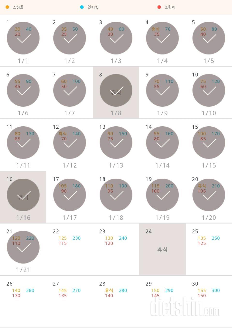 30일 애플힙 21일차 성공!