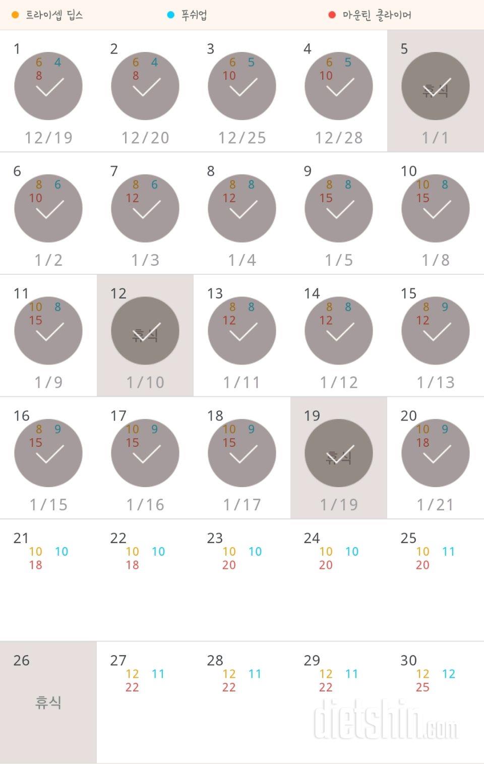 30일 슬림한 팔 20일차 성공!