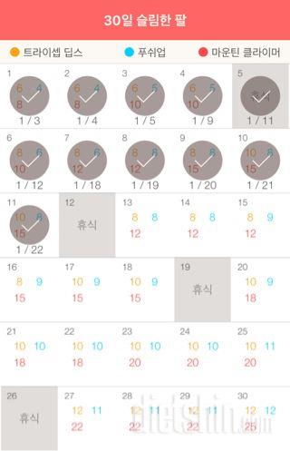 30일 슬림한 팔 11일차 성공!