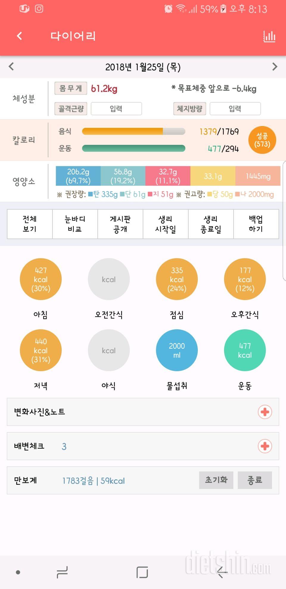 30일 하루 2L 물마시기 133일차 성공!