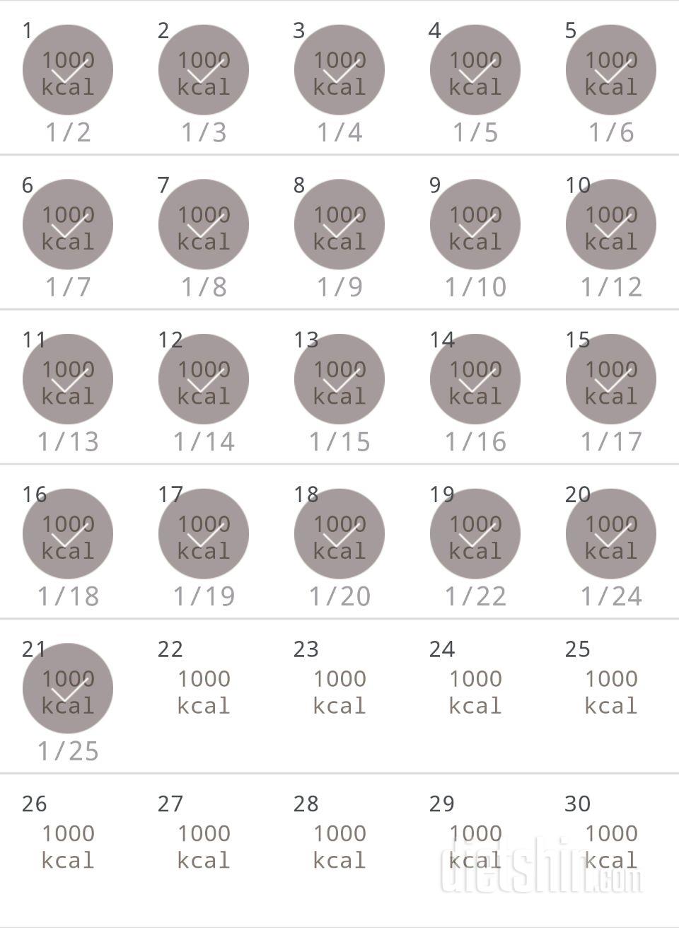 30일 1,000kcal 식단 231일차 성공!