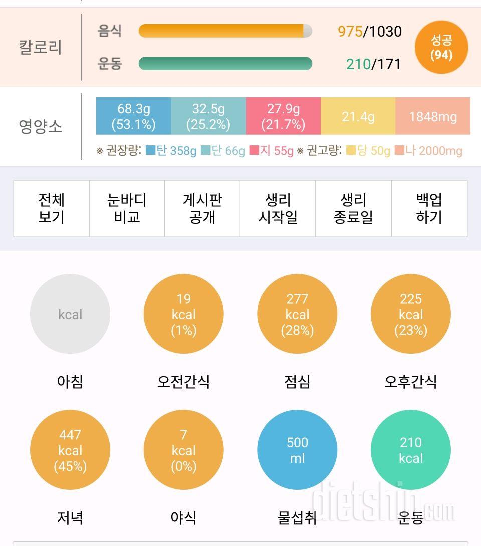 30일 1,000kcal 식단 3일차 성공!