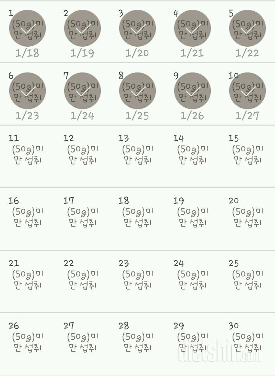 30일 당줄이기 10일차 성공!