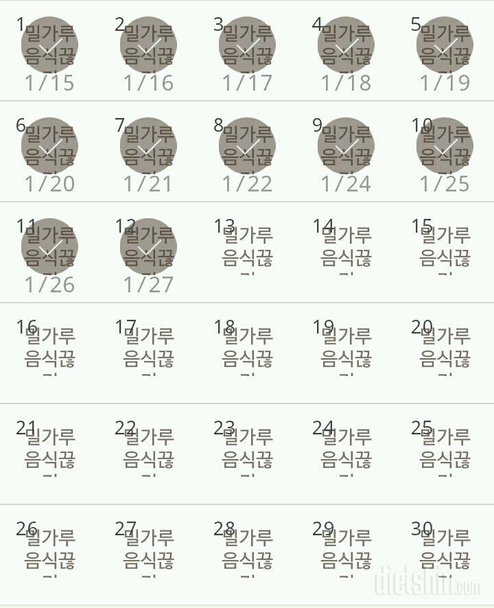 30일 밀가루 끊기 12일차 성공!