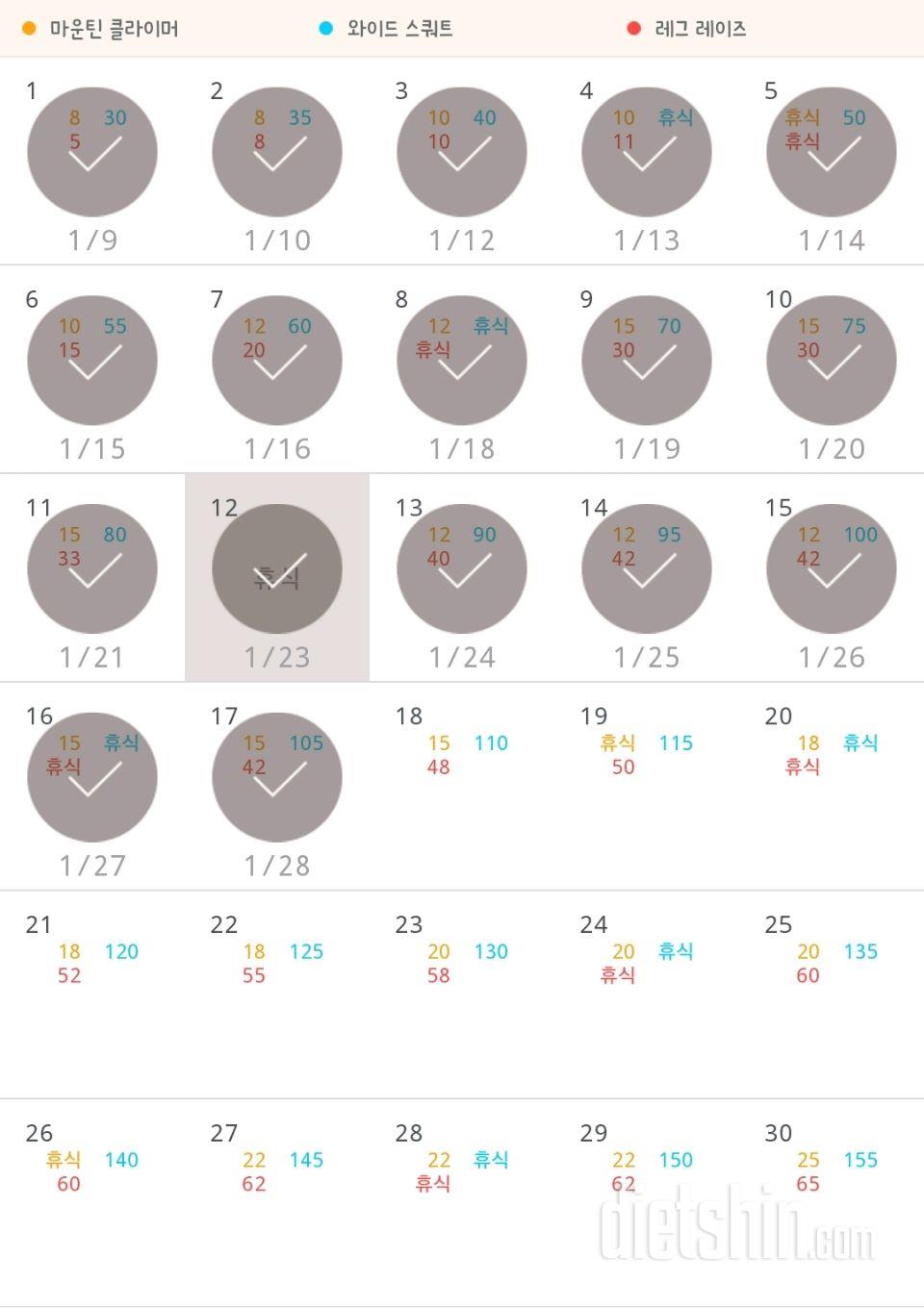 30일 체지방 줄이기 17일차 성공!