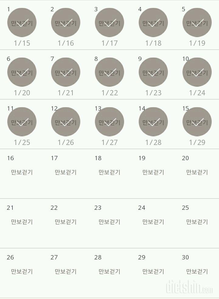 30일 만보 걷기 15일차 성공!