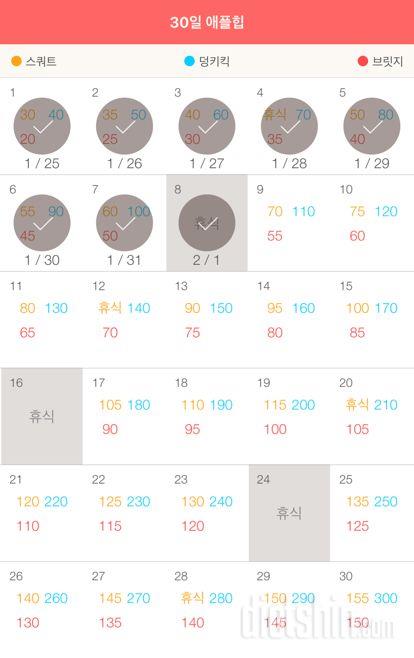 30일 애플힙 38일차 성공!