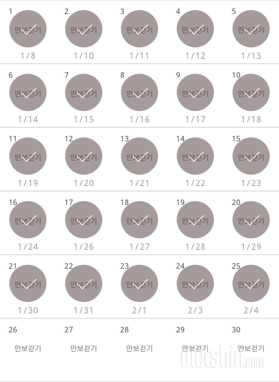 30일 만보 걷기 25일차 성공!