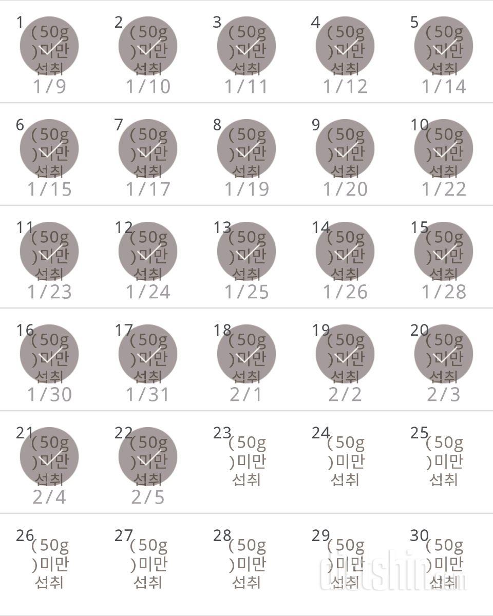 30일 당줄이기 22일차 성공!