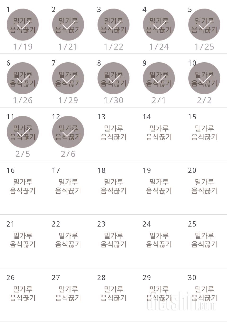 30일 밀가루 끊기 12일차 성공!