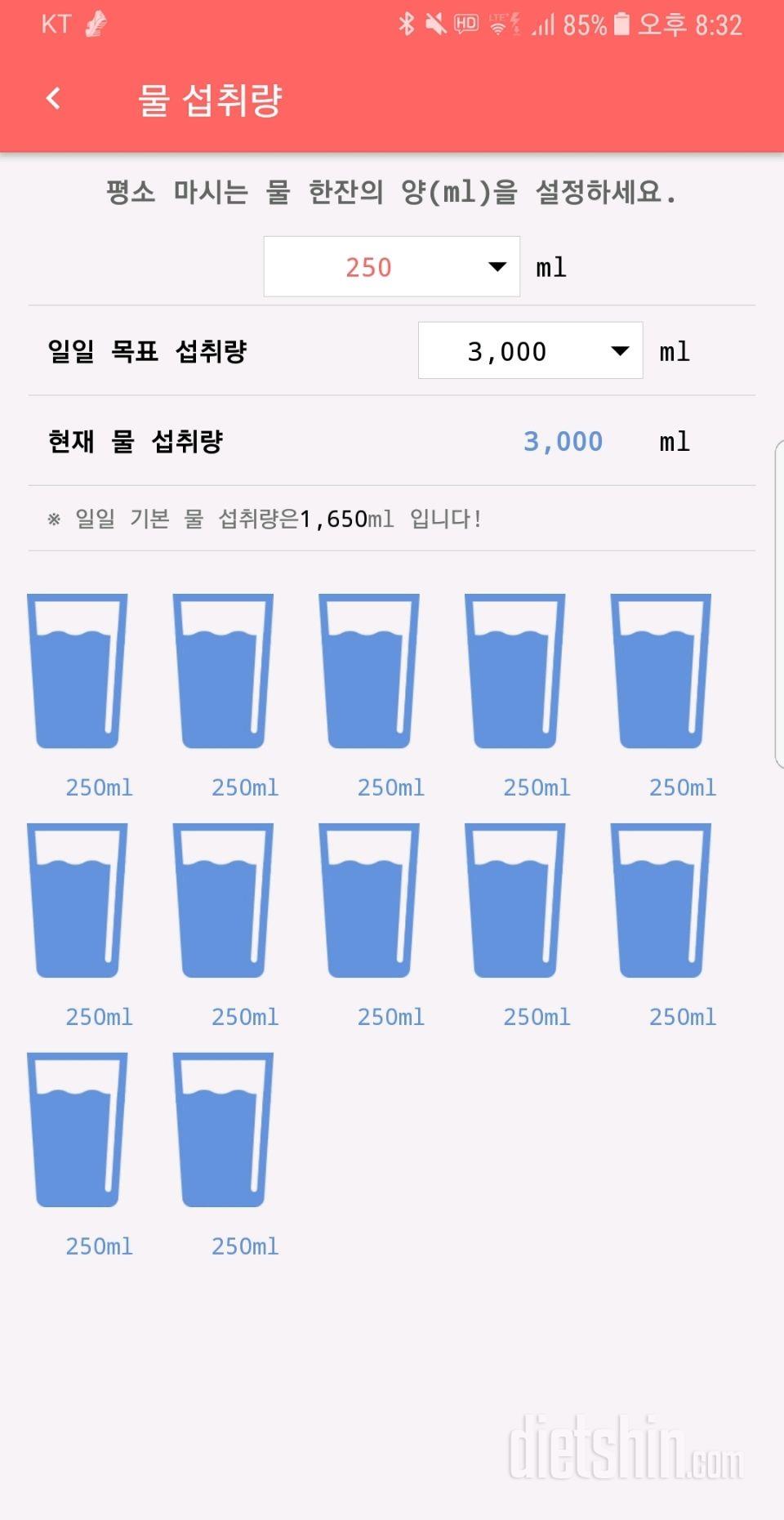 30일 하루 2L 물마시기 11일차 성공!