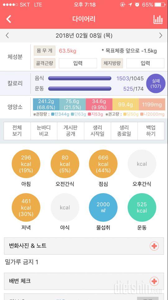 30일 밀가루 끊기 1일차 성공!