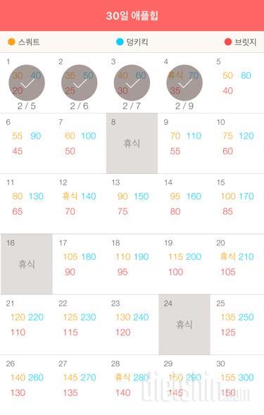 30일 애플힙 4일차 성공!