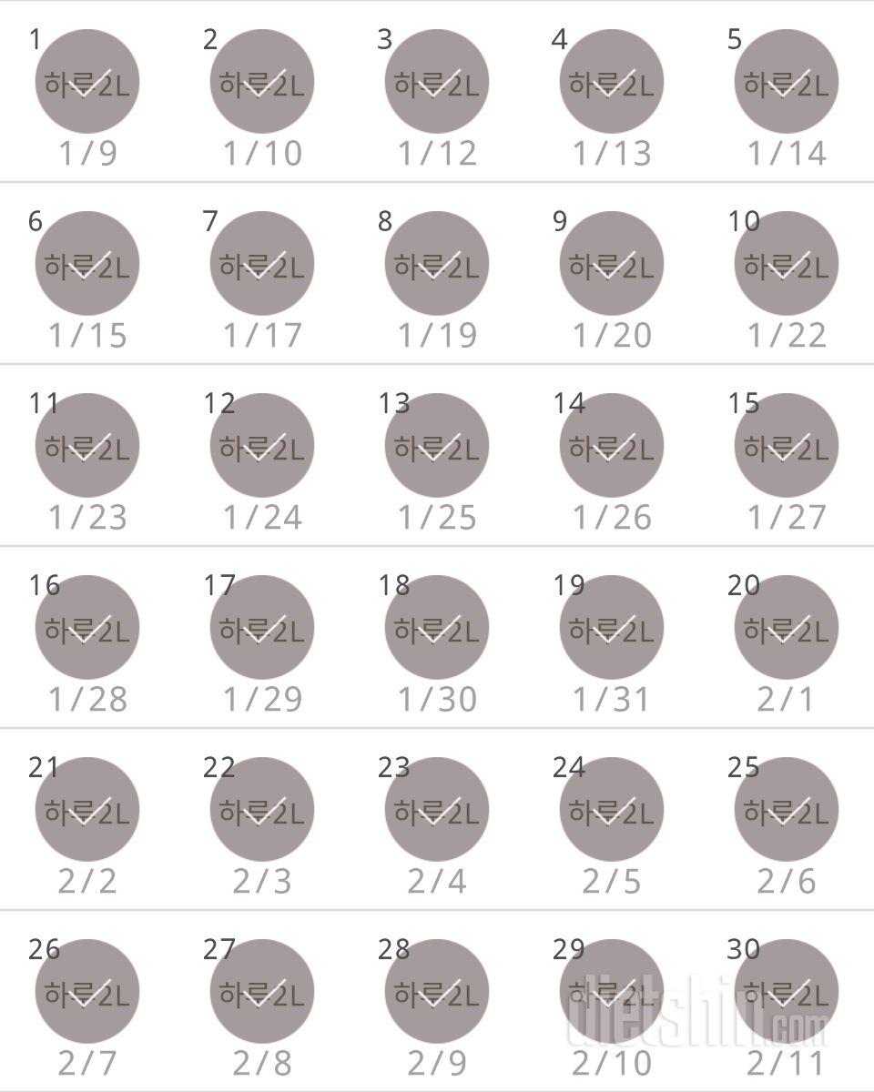 30일 하루 2L 물마시기 30일차 성공!