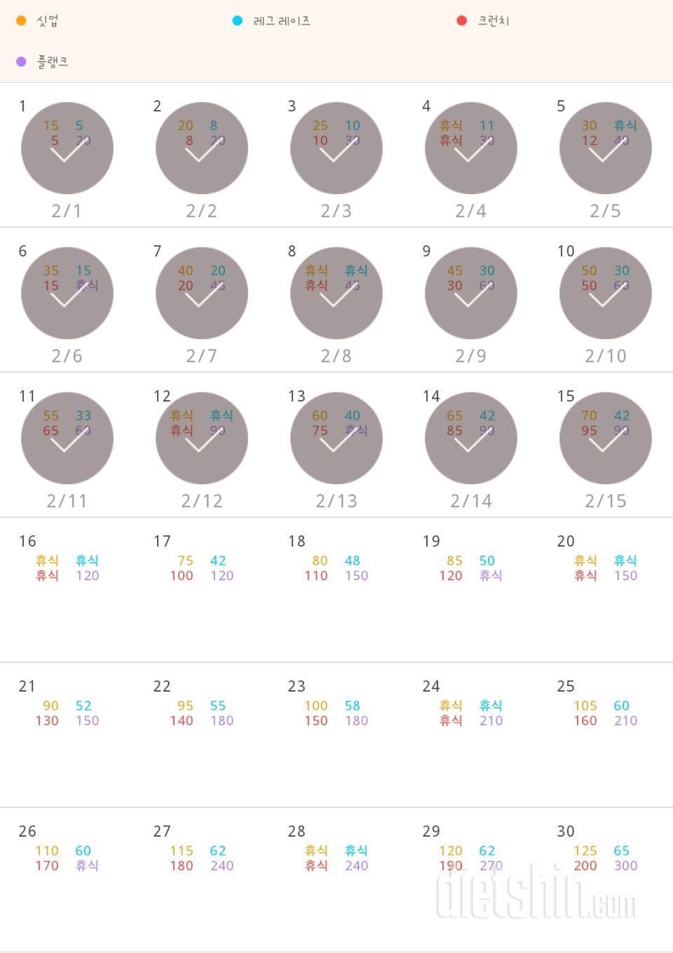 30일 복근 만들기 45일차 성공!