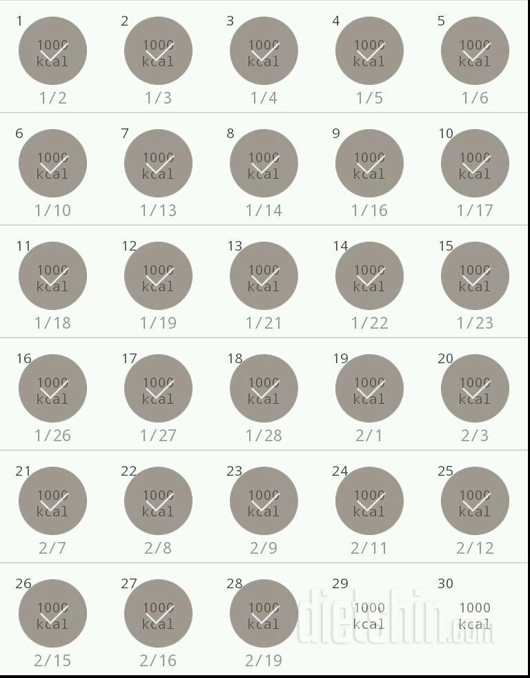 30일 1,000kcal 식단 28일차 성공!