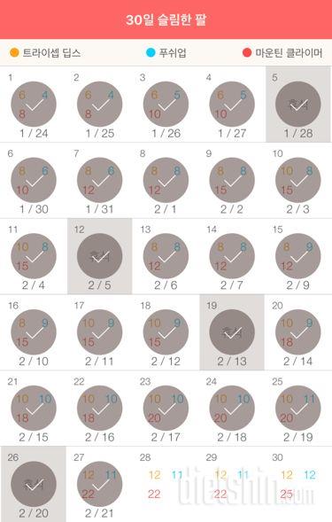 30일 슬림한 팔 267일차 성공!