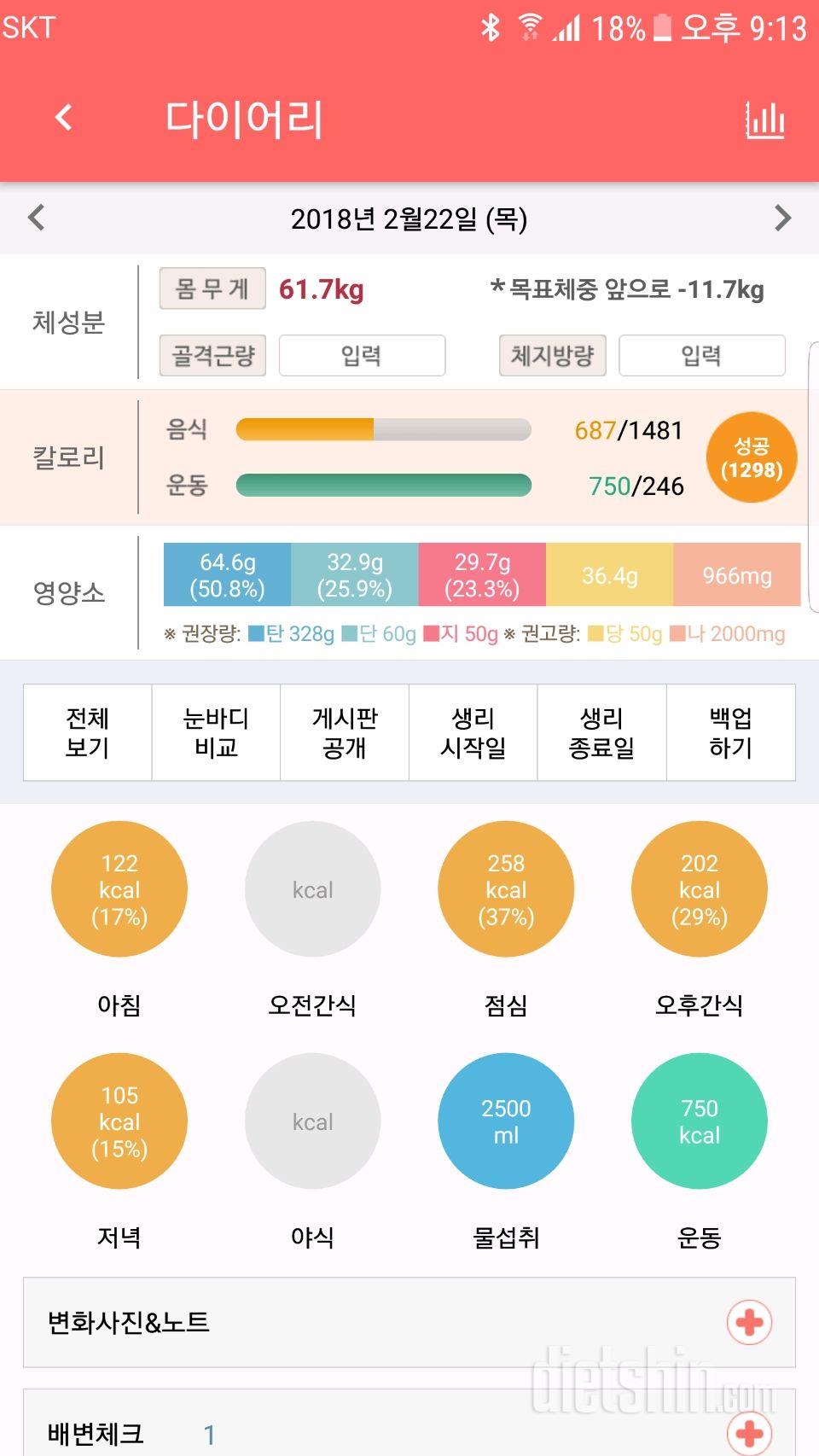 30일 야식끊기 5일차 성공!