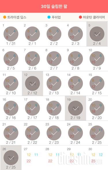 30일 슬림한 팔 26일차 성공!