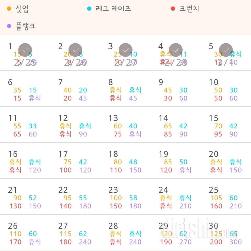 30일 복근 만들기 5일차 성공!