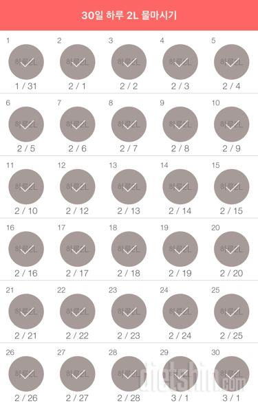 30일 하루 2L 물마시기 120일차 성공!