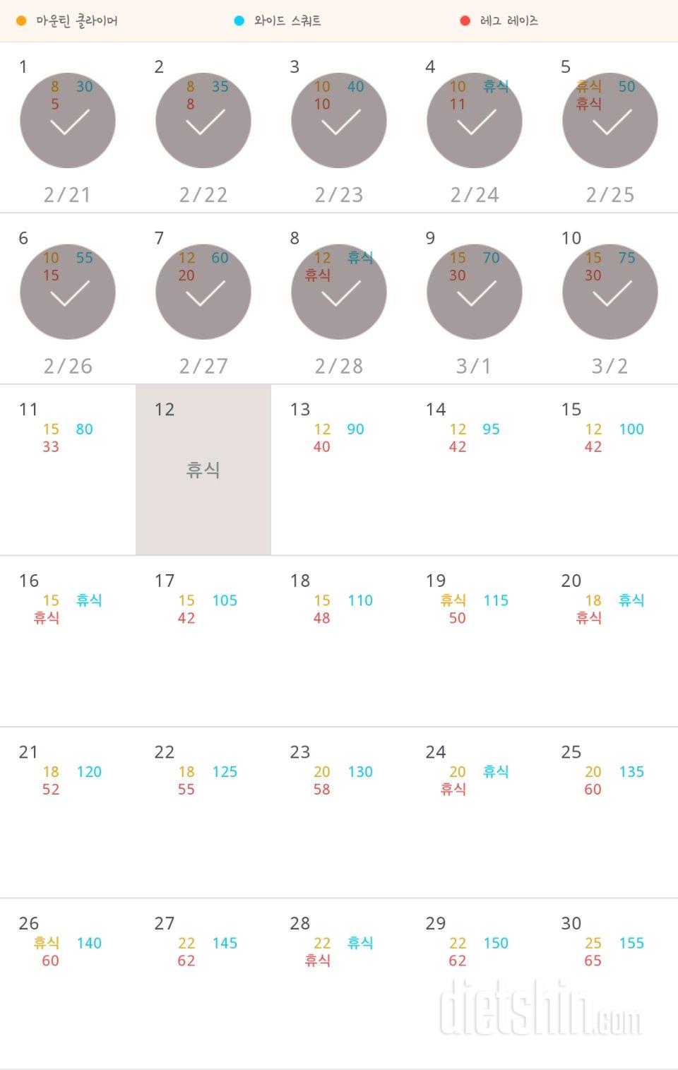 30일 체지방 줄이기 10일차 성공!