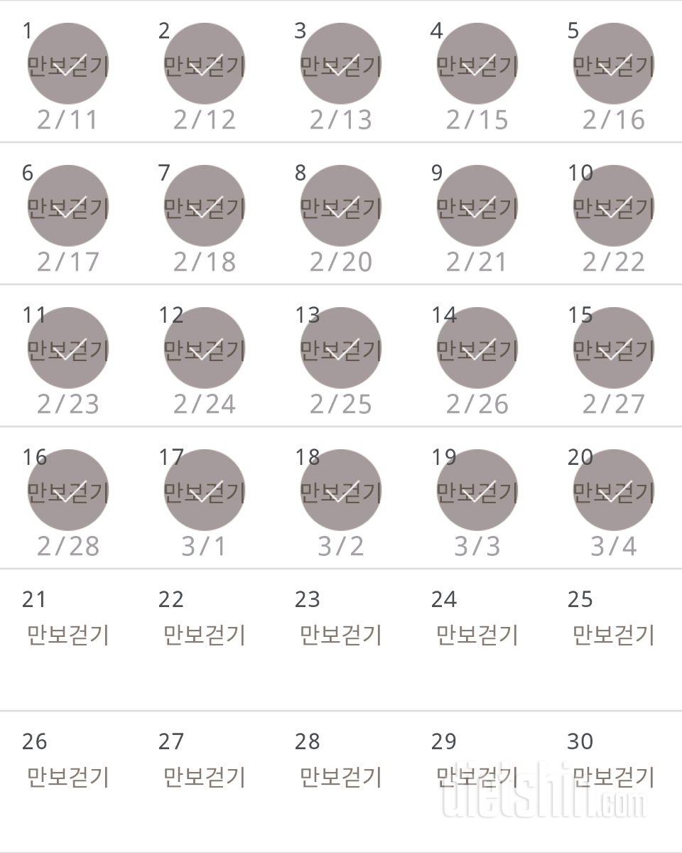 30일 만보 걷기 20일차 성공!