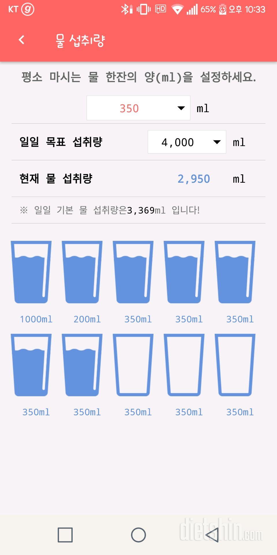 30일 하루 2L 물마시기 2일차 성공!